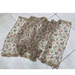 Beautiful Organza Self Design Dupatta(Beige Coour)