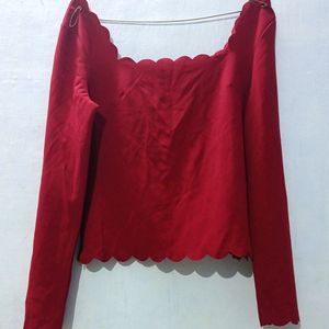 Cut Out Designer Branded Red Top