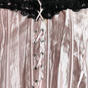 Pink Dark Coquette Lace Detail Corset