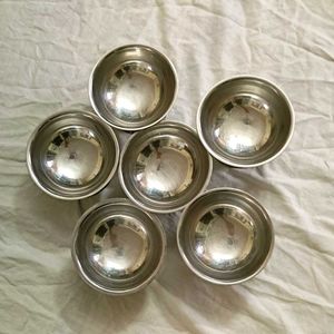 set Of 6 Stainless Steel Icecream Bowls