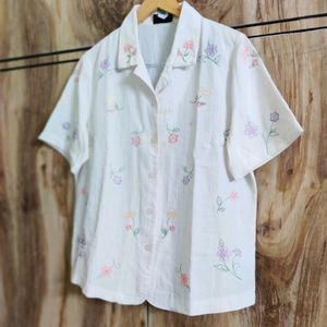 Offwhite Embroidey Work Shirt Size-40