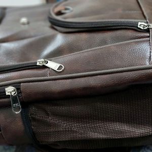 Woodland Coffee Brown LEATHER Bagpack