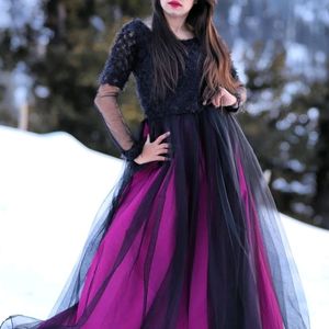 Pink Black Heavy Gown