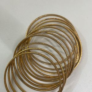 Golden Bangles Set Of 12