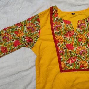 Yellow Short Kurti