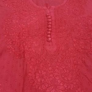 Beautiful Chikankari Kurta Set Wid Stretchable Btm