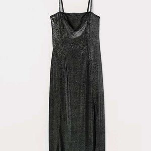 H&M Black Glittery velour Party dress