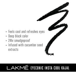 LAKME Eyeconic Insta Cool Kajal, Black (COMBO)