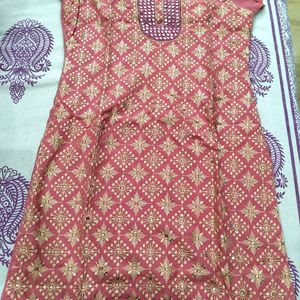 Women Mirror Work Kurti