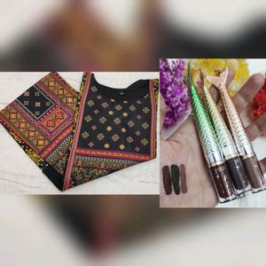 Kurti + 3 Huda Lipstick