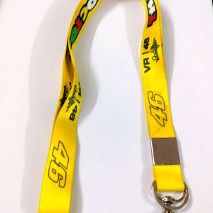 Used Yellow VR46 Lanyard Keychain