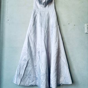 Elegant Plain Long Gown Light Grey