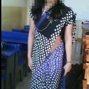 Black polkadot Saree, Cute Good Quality