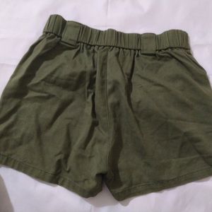 Korean Style Shorts In Olive Colour