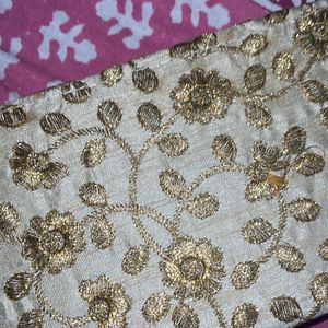 Golden Embroidery Hand Purse