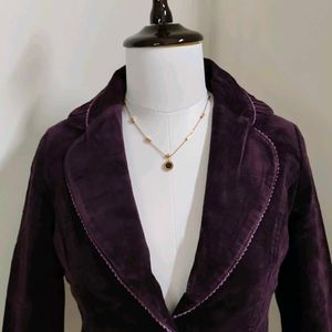 🆕 Vintage Wine/Purple Luxurious Velvet Blazer