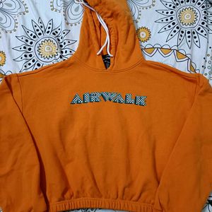 FOREVER 21 Orange Crop Hooded Sweatshirt, L Size