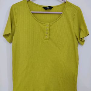 Yellow Ribbed Top