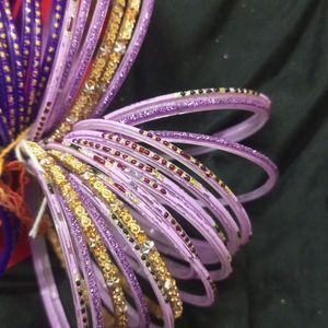 Combo Or Two Bangles Purple Coloured