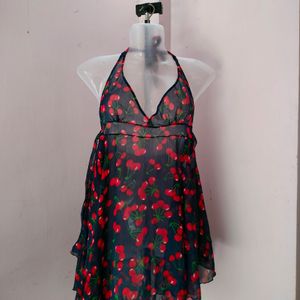 Halter Neck Floral Dress