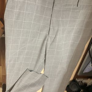 HnM Orignal Formal Wear White Check Grey Pant