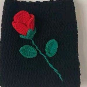 Crochet Red Rose Sling Bag