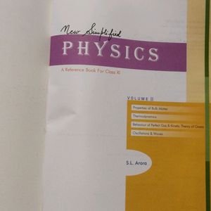 Physics Reference Book Of Class 11, Volume 2..