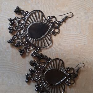 Long Silver Jhumka