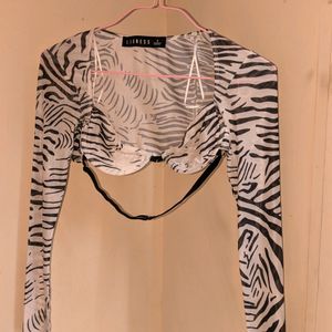 Zebra Print Bra Top