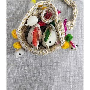 Set of 2 Handmade Jute Hanging Birds Nests