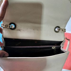 Nude Classy Sling Bag With Buckle