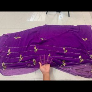 Jaipuri Chiffon Saree Hand Work