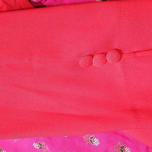 Combo Pink Short Kurti And Red Jegging