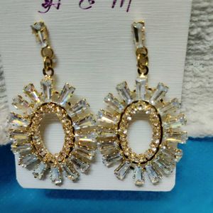 White Stone Earring