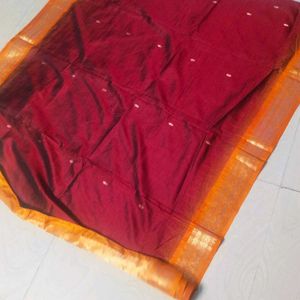 Maroon Colour Pure Gadwal Saree