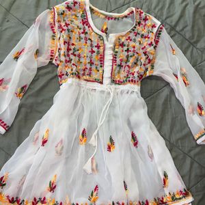 Multicoloured Chikinkari Kurti