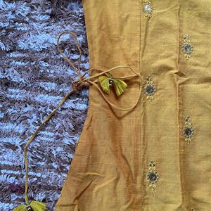 Mustard Yellow A-line Kurti