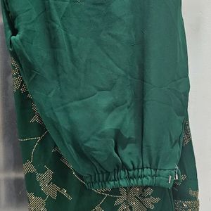 Green Kurta Set With Palazzo