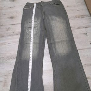 ‼️Sold‼️Korean Vintage Grey Bootcut Jeans 👖