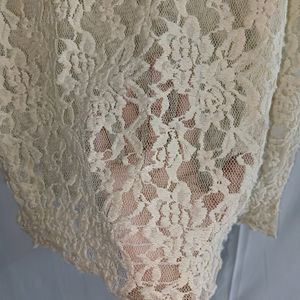 🎉50% OFF🎉Vintage Beige Evening Blouse/ Lace Top