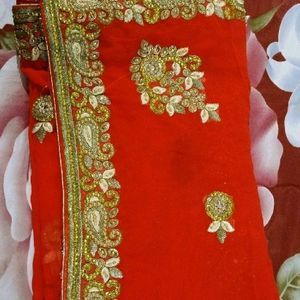 Raksha Bandhan OFFER🫴 Kundan Embroidery Saree