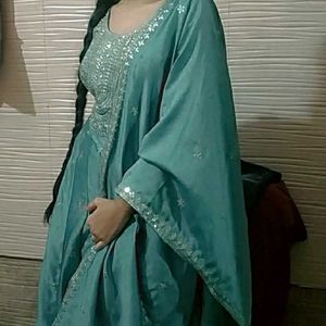 Cyan Anarkali