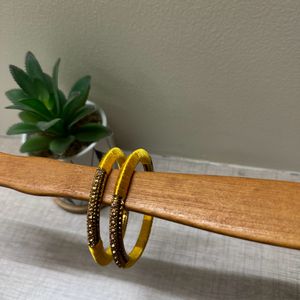 Golden Bangle With Yellow Thread