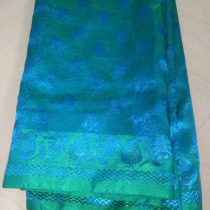 Blue Silk Blend Saree