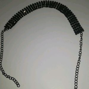 Necklace, Bracelet And Pendant In Black Metal