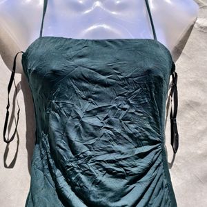 I. DARK GREEN SEXY ONE SIDED RUCHED BODYCON