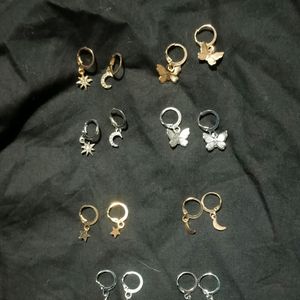 Gold And Silver Drop Earrings