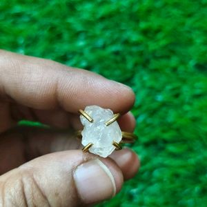 Rose Quartz Raw Uncut Stone Finger Ring