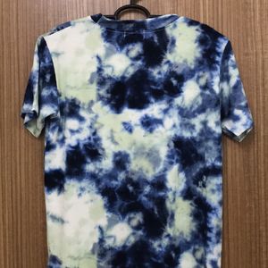 Hues Of Yellow And Blue Tie Dye Soft T-shirt