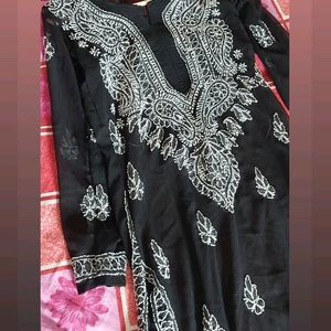 Chikankari Black Kurti